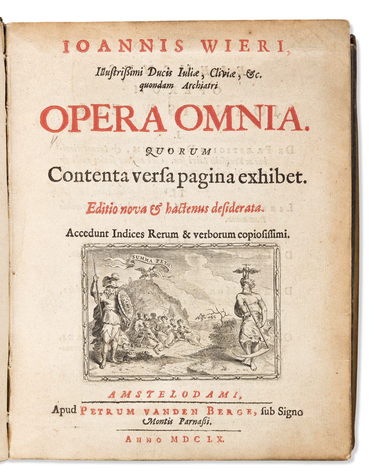 Weyer [or] Wier, Johann (1515-1588) Opera Omnia.